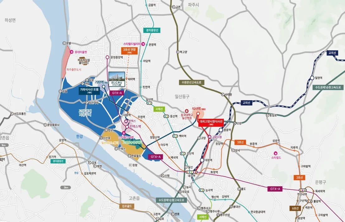 일산 대우 엘크루 위치도
